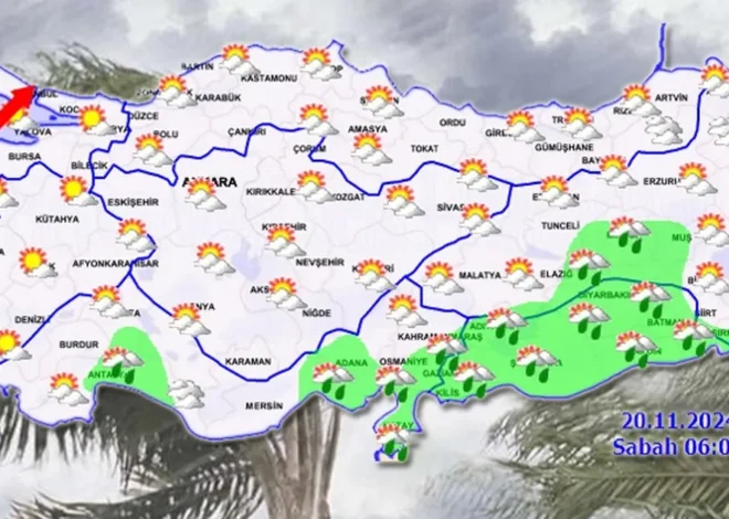 Meteoroloji’den 20 Kasım raporu… Kıyılarda yağmur Marmara’da kuvvetli rüzgar